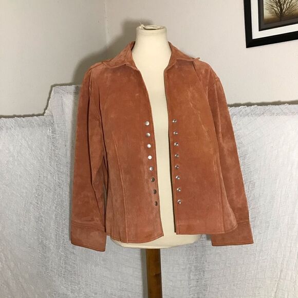 Coldwater Creek Y2K Vtg Suede Orange Jacket Size PXL - Picture 4 of 12